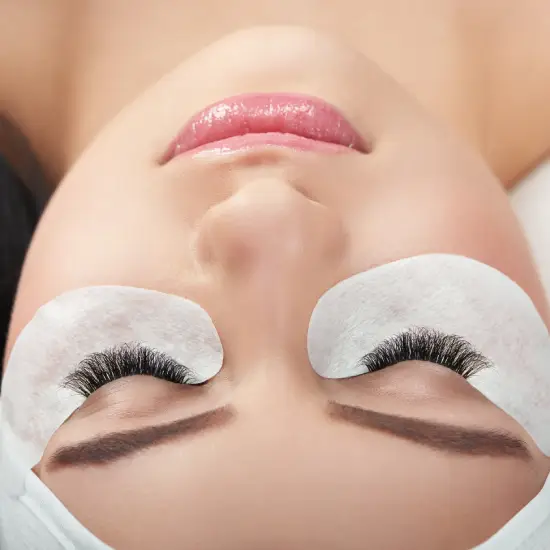 Eyelash extensions and brow treatment results