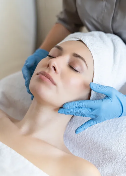 woman getting a facial at a medical spa