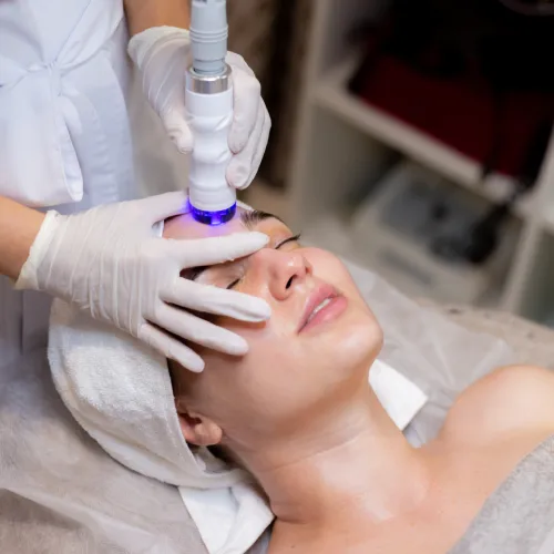 woman getting laser-hair-removal
